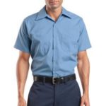 CornerStone - Short Sleeve Striped Industrial Work Shirt.  CS20