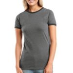 District Threads - Juniors Heathered Jersey Perfect Weight Ringer Tee.  DT225