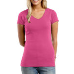 District Threads - Juniors Perfect Fit 1x1 V-Neck Tee. DT234V