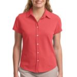 DISCONTINUED Port Authority Signature - Ladies Rapid Dry Button-Front Sport Shirt.  L451