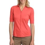 Port Authority® - Ladies Silk Touch Interlock Button-Front Polo. L523