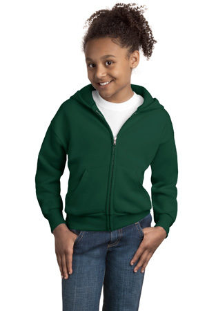 Hanes - Youth ComfortBlend EcoSmart Full-Zip Hooded Sweatshirt. P480