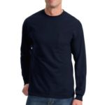Port & Company - Long Sleeve Essential T-Shirt with Pocket.  PC61LSP