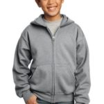 Port & Company - Youth Full-Zip Hooded Sweatshirt.  PC90YZH